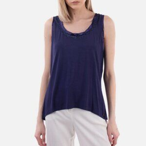 Nenette Women embellished Sapphire Blue top tank top Large size EU or Medium US